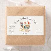 Kleurrijke Folk Chicken Egg Carton Label (Insitu)