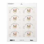 Kleurrijke Folk Chicken Egg Carton Label (Full Sheet)