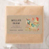 Kleurrijke Folk Chicken Egg Karton Label (Insitu)