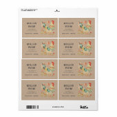 Kleurrijke Folk Chicken Egg Karton Label (Full Sheet)