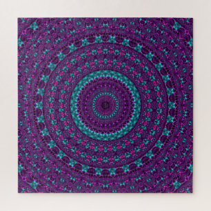 Kleurrijke Fonkelende Juweeltoon Mandala Digitale Legpuzzel
