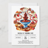 Kleurrijke Fontein Chocolade Verjaardag Kaart (Voorkant)