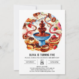 Kleurrijke Fontein Chocolade Verjaardag Kaart