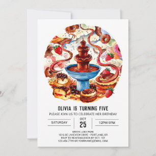 Kleurrijke Fontein Chocolade Verjaardag Kaart