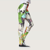 Kleurrijke Foral Pitbull Elegant Moderne Hond Vrou Leggings (Rechts)