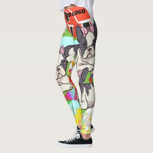 Kleurrijke Foral Pitbull Elegant Moderne Hond Vrou Leggings (Links)