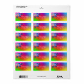 Kleurrijke Foral Roos Boho Modern Gradiënt Tropisc Etiket (Full Sheet)