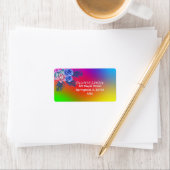 Kleurrijke Foral Roos Boho Modern Verlopend Tropis Etiket (Insitu)