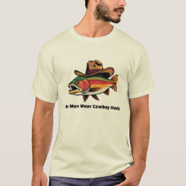 Kleurrijke Forel Reel Mannen Draag Cowboy Petten T-shirt