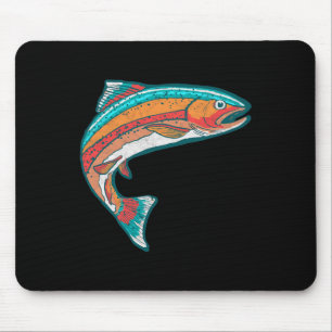  kleurrijke forel Vist Retro visgrafisch Muismat