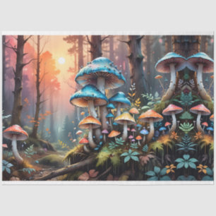 Kleurrijke Forest Mushroom Art II Tissuepapier