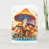 Kleurrijke Forest Mushroom Illustratie Kaart (Voorkant)