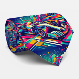 Kleurrijke Formule 1 Race Car 3 Stropdas