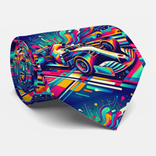 Kleurrijke Formule 1 Race Car 3 Stropdas