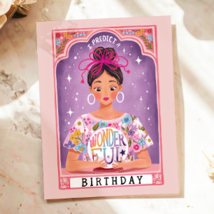 Kleurrijke Fortune Teller Tarot geïllustreerde ver Briefkaart