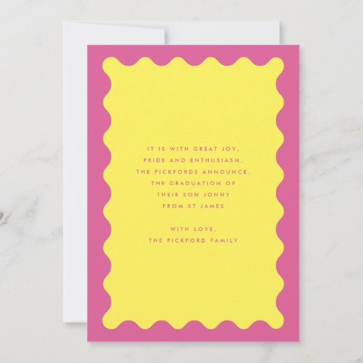 Kleurrijke foto 2025 Elementaire Afstuderen Wavy L Aankondiging (Achterkant)