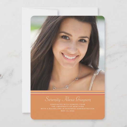 Kleurrijke foto-aankondiging van afstuderen aankondiging (Voorkant)