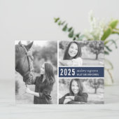 Kleurrijke foto afstudeerfeest uitnodiging | Marin (Staand voorkant)