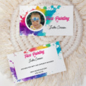 Kleurrijke foto gezicht schilder visitekaartje