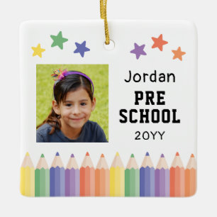 Kleurrijke Foto Kinderen Aandenken Voor Voorschool Keramisch Ornament