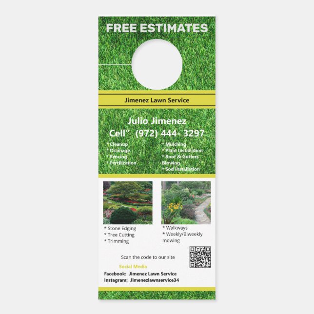 Kleurrijke foto Landschapsdiensten QR Code Deurhanger (Voorkant)