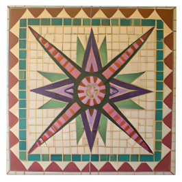 Kleurrijke foto Mexicaanse stijl mozaïek Tegeltje