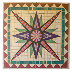 Kleurrijke foto Mexicaanse stijl mozaïek Tegeltje