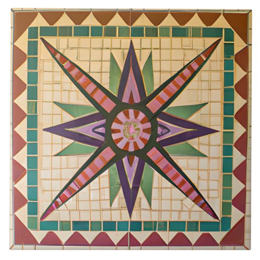 Kleurrijke foto Mexicaanse stijl mozaïek Tegeltje (Voorkant)