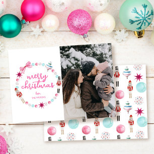 Kleurrijke foto Vrolijk kerstfeest Feestdagenkaart