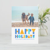 Kleurrijke fotocollage kerstkaart met wensen voor  (Staand voorkant)