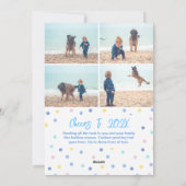 Kleurrijke fotocollage kerstkaart met wensen voor  (Achterkant)