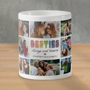 Kleurrijke Fotocollage voor Beste Vriendinnen Koffiemok