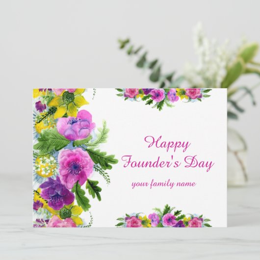 Kleurrijke Founder's Day Kaart (Staand voorkant)