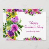 Kleurrijke Founder's Day Kaart (Voorkant / Achterkant)
