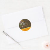Kleurrijke Four Seasons Trees Modern Wedding Stick Ronde Sticker (Envelop)