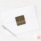 Kleurrijke Four Seasons Trees Modern Wedding Stick Vierkante Sticker (Envelop)