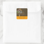 Kleurrijke Four Seasons Trees Modern Wedding Stick Vierkante Sticker (Tas)