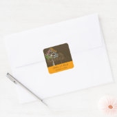 Kleurrijke Four Seasons Trees Modern Wedding Stick Vierkante Sticker (Envelop)