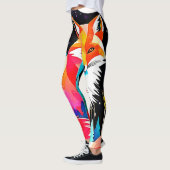 Kleurrijke Fox Abstracte kunst Leggings (Links)