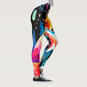 Kleurrijke Fox Abstracte kunst Leggings (Rechts)