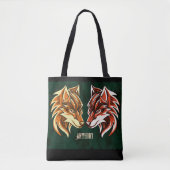 Kleurrijke Fox Friends Custom Name Distress Tote Bag (Voorkant)