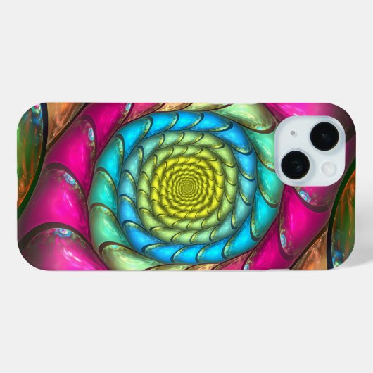 Kleurrijke Fractal Abstracte Spiraal Case-Mate iPhone Case (Achterkant (horizontaal))