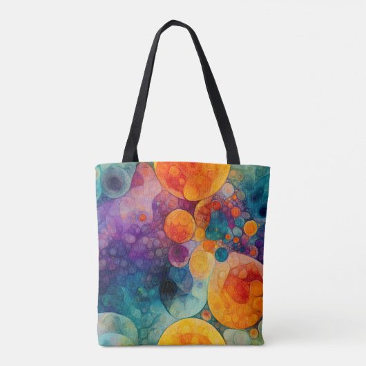 Kleurrijke Fractal Art Canvas tas Solar Drift (Achterkant)