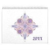 Kleurrijke Fractal Art Design twaalf maanden Kalender (Hoes)