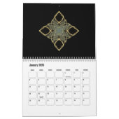 Kleurrijke Fractal Art Design voor twaalf maanden Kalender (Jan 2026)