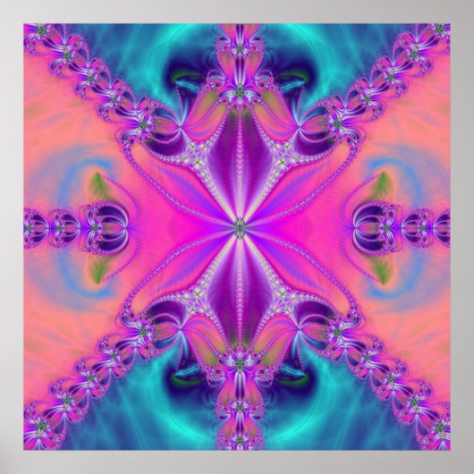 Kleurrijke Fractal Artwork Poster (Voorkant)