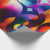 Kleurrijke Fractal Bloemen Regenboog Patroon Cadeaupapier (Hoek)