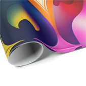 Kleurrijke Fractal Bloemen Regenboog Patroon Cadeaupapier (Rol Hoek)