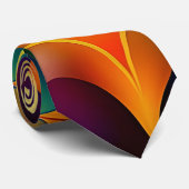 Kleurrijke Fractal Bloemen Regenboog Patroon Stropdas (Opgerold)