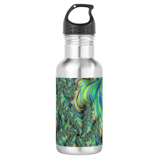 Kleurrijke Fractal Waterfles (Voorkant)
